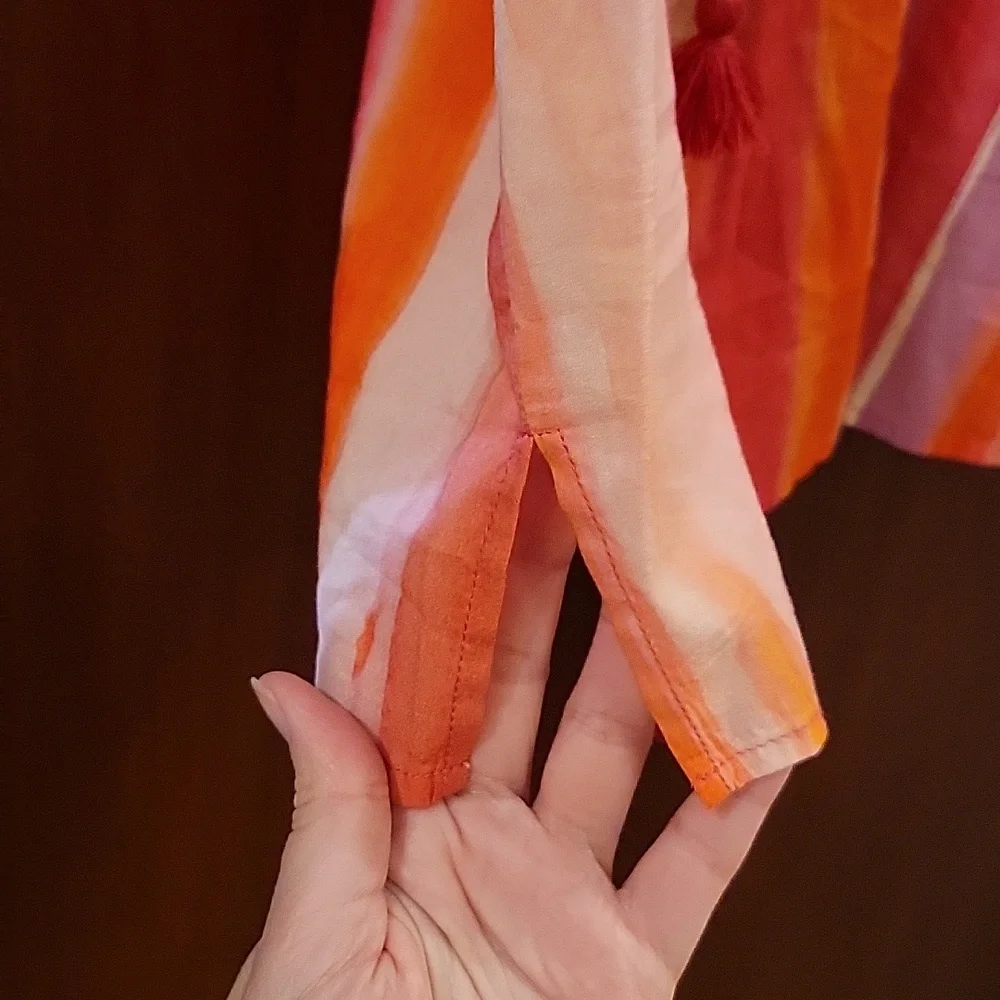 NWT ECRU Winslet Puff Sleeve Blouse Top in Efflorescent Vertical Stripes - M - Picture 5 of 9